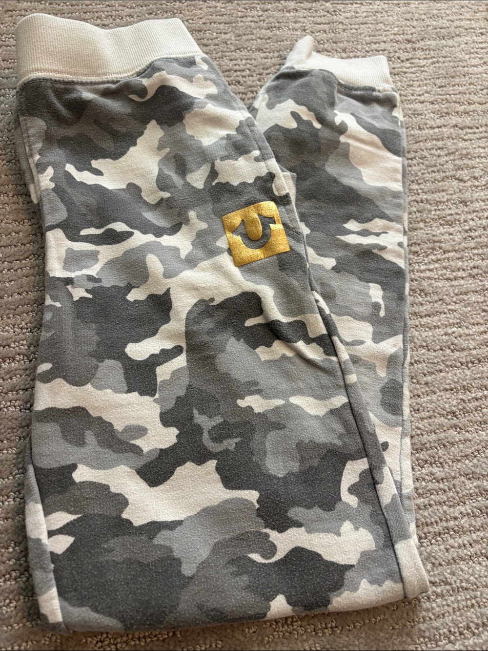 True Religion Gray & White Camo Kids Jogger Pants